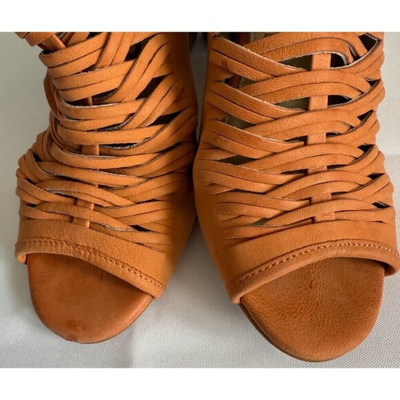 Sam Edelman Womens Holly Slingback Sandal Block Heel Ginger Real Leather Sz 9 US - Picture 7 of 13